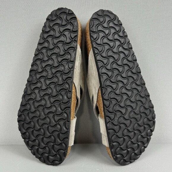 Birkenstock Sandals Men 44 US 11 Taupe Lugano Soft Footbed Suede Leather Slip On - Picture 7 of 9